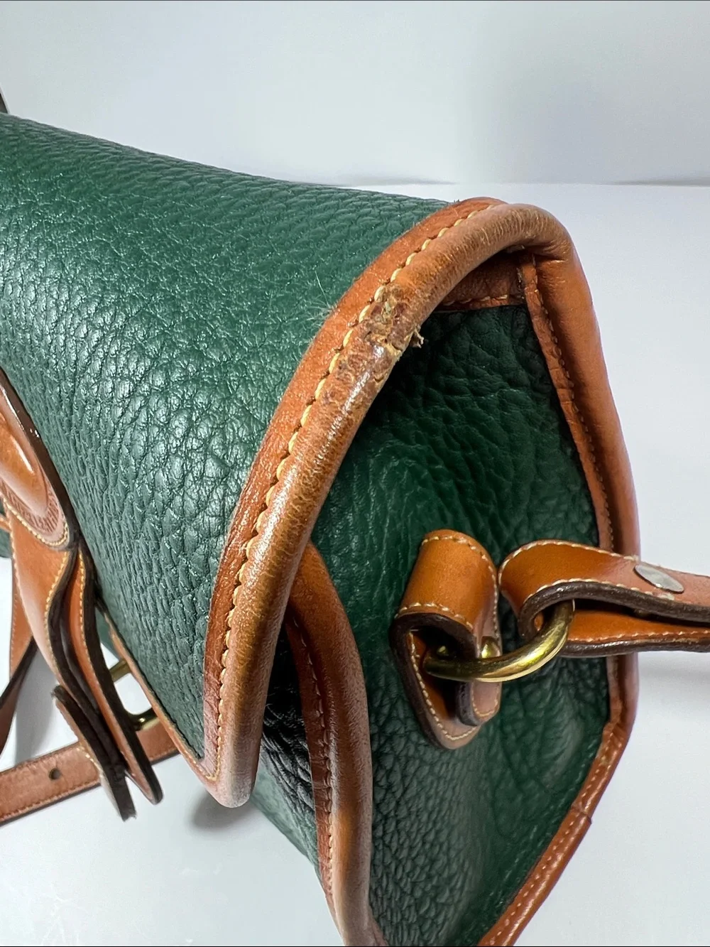 🦆 DOONEY & BOURKE ESSEX FIR GREEN BRITISH TAN 90”S PEBBLED AWL VINTAGE MEDIUM